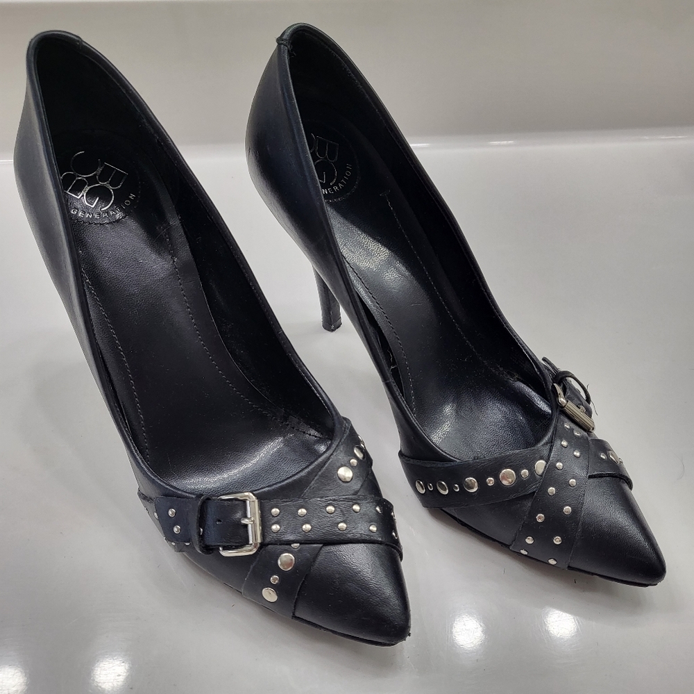 BCBG Black Sudded Heels (Sz 7.5)